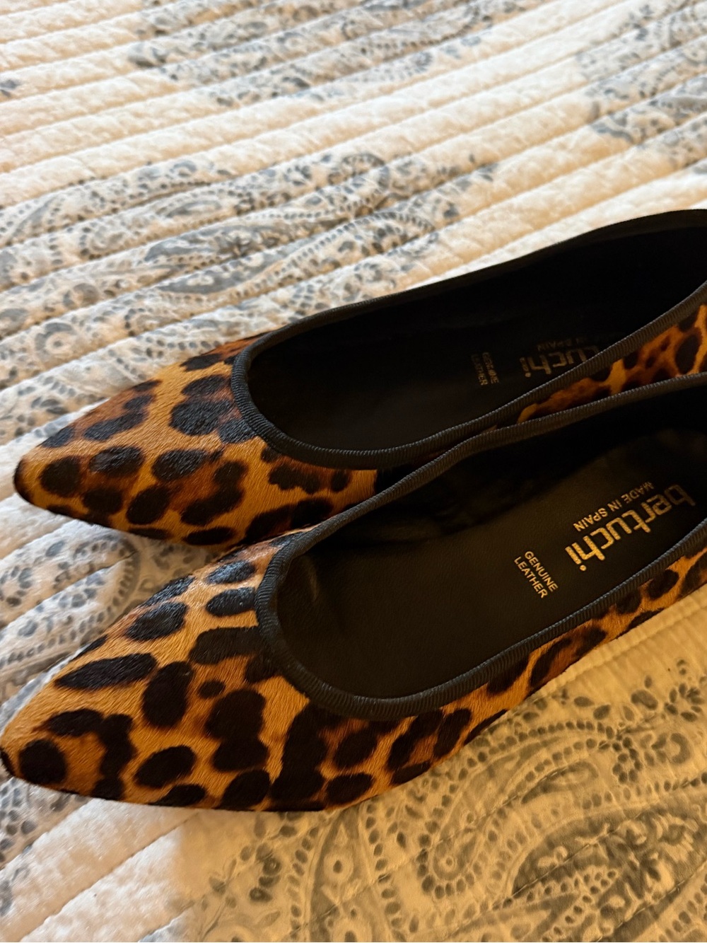 Barcelona Leopard Print Pointed Ballet Flats - Brown/Black